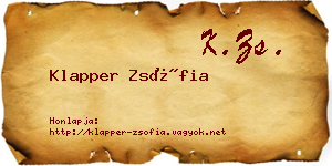 Klapper Zsófia névjegykártya