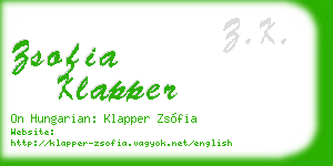 zsofia klapper business card